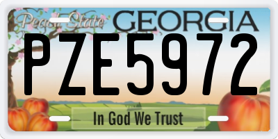 GA license plate PZE5972