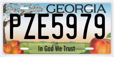 GA license plate PZE5979