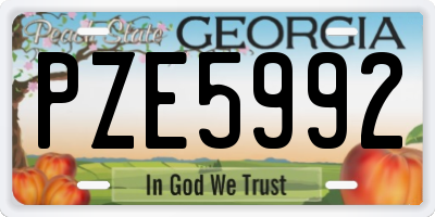 GA license plate PZE5992