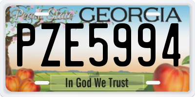 GA license plate PZE5994