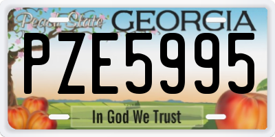 GA license plate PZE5995