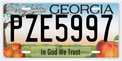 GA license plate PZE5997