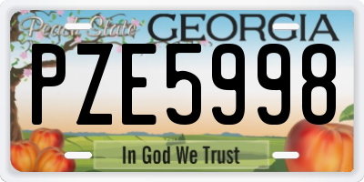 GA license plate PZE5998