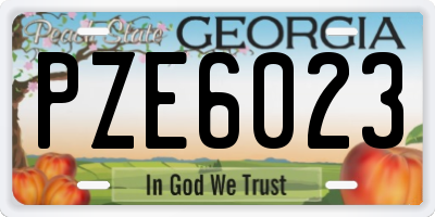 GA license plate PZE6023