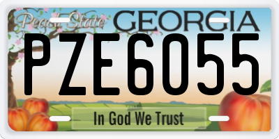 GA license plate PZE6055