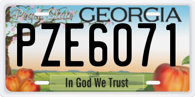 GA license plate PZE6071
