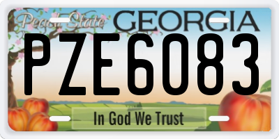 GA license plate PZE6083