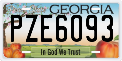 GA license plate PZE6093