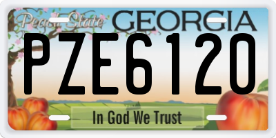 GA license plate PZE6120