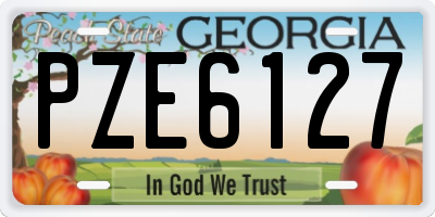GA license plate PZE6127