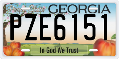 GA license plate PZE6151