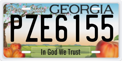 GA license plate PZE6155