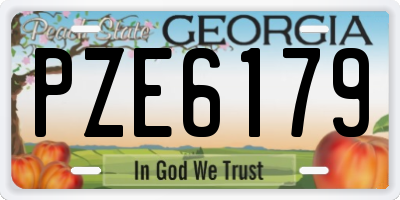GA license plate PZE6179