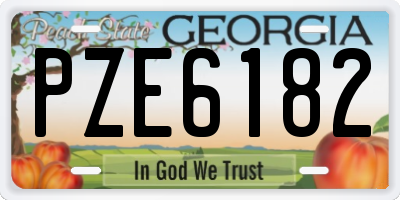 GA license plate PZE6182
