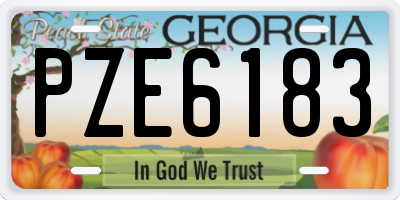 GA license plate PZE6183