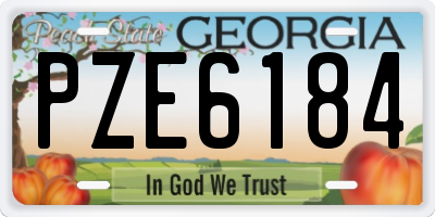 GA license plate PZE6184