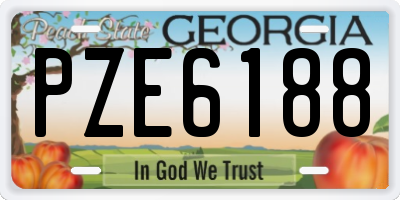 GA license plate PZE6188