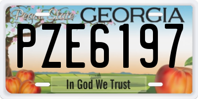 GA license plate PZE6197
