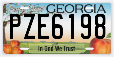 GA license plate PZE6198
