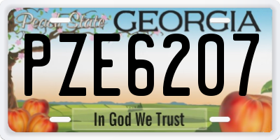 GA license plate PZE6207