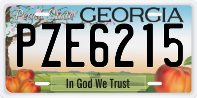 GA license plate PZE6215