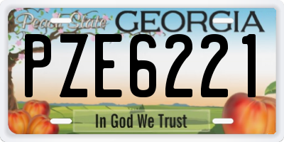 GA license plate PZE6221