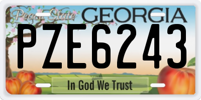 GA license plate PZE6243