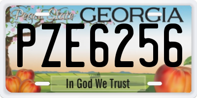 GA license plate PZE6256