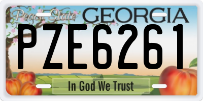 GA license plate PZE6261