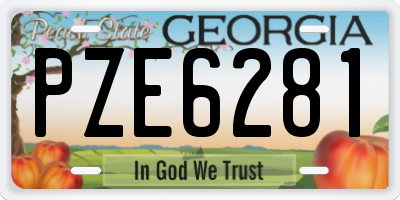 GA license plate PZE6281