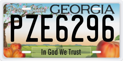 GA license plate PZE6296