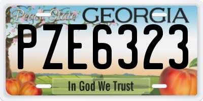 GA license plate PZE6323