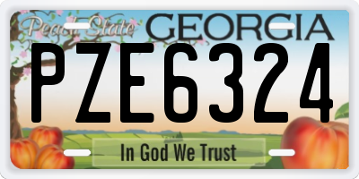 GA license plate PZE6324