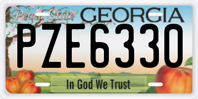 GA license plate PZE6330