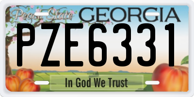 GA license plate PZE6331