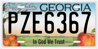 GA license plate PZE6367