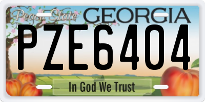 GA license plate PZE6404