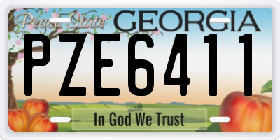 GA license plate PZE6411