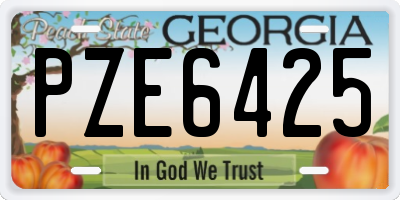 GA license plate PZE6425