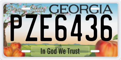 GA license plate PZE6436