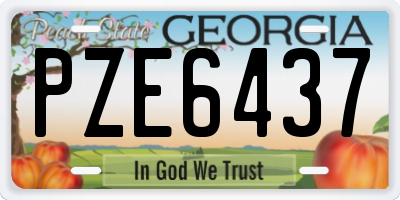 GA license plate PZE6437