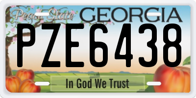 GA license plate PZE6438