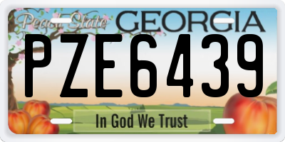 GA license plate PZE6439