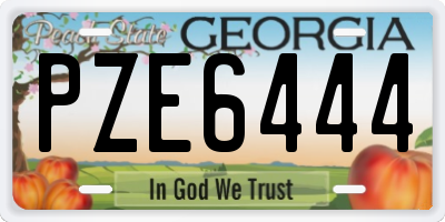 GA license plate PZE6444