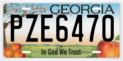 GA license plate PZE6470