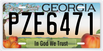 GA license plate PZE6471