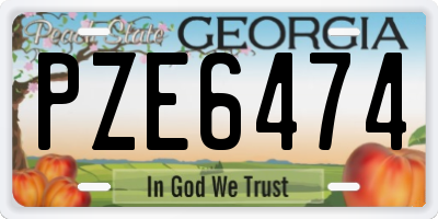 GA license plate PZE6474