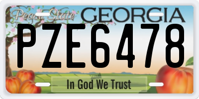 GA license plate PZE6478