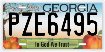 GA license plate PZE6495