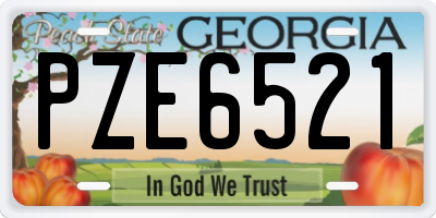 GA license plate PZE6521